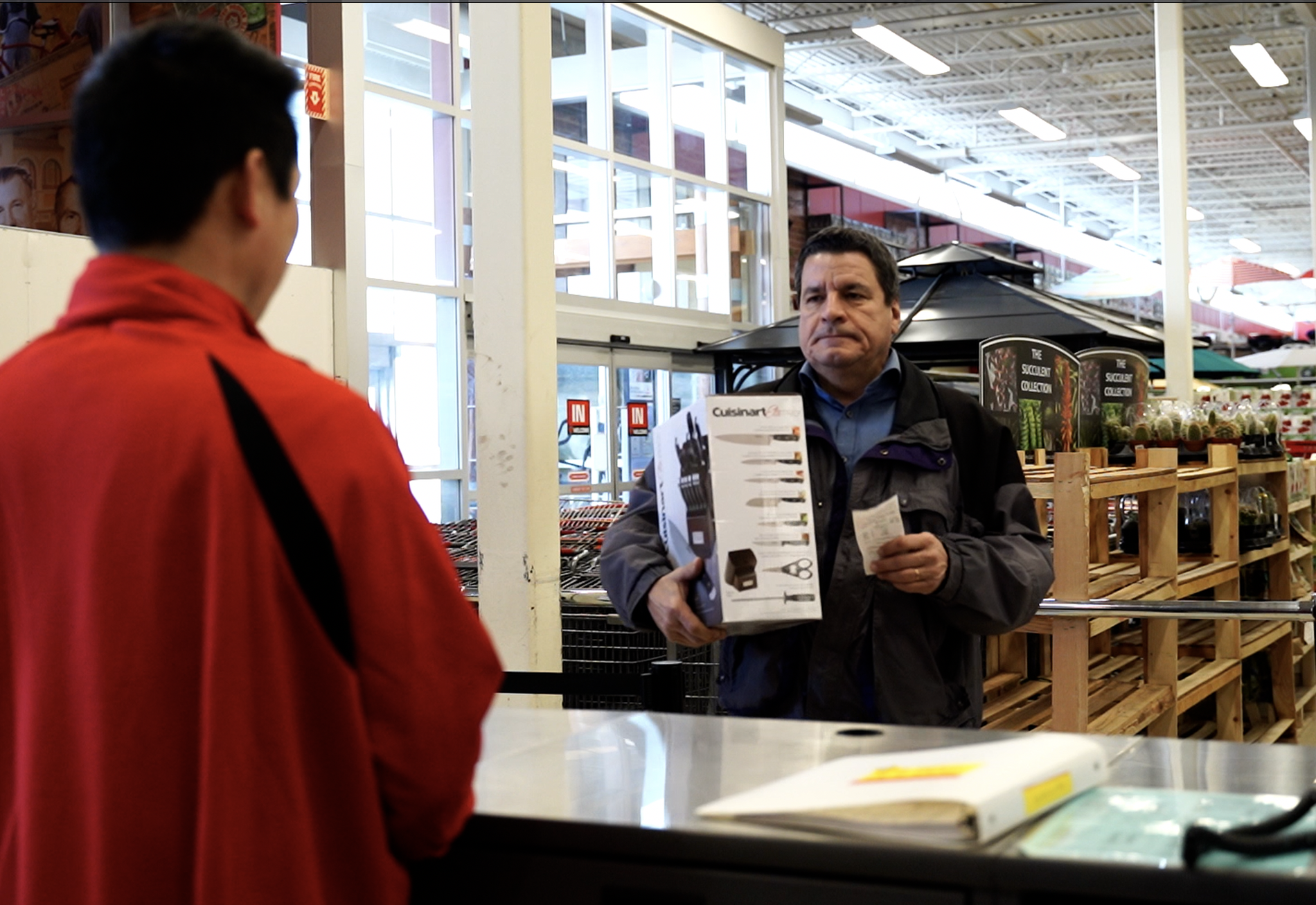 Person at returns desk